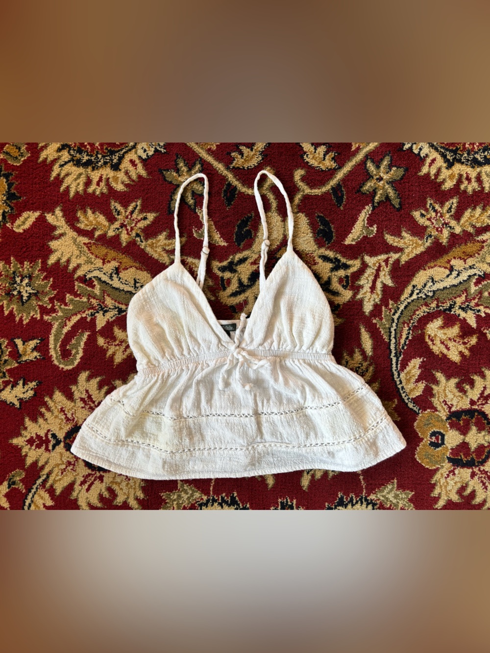 wild fable White Smocked Cotton Tank Top